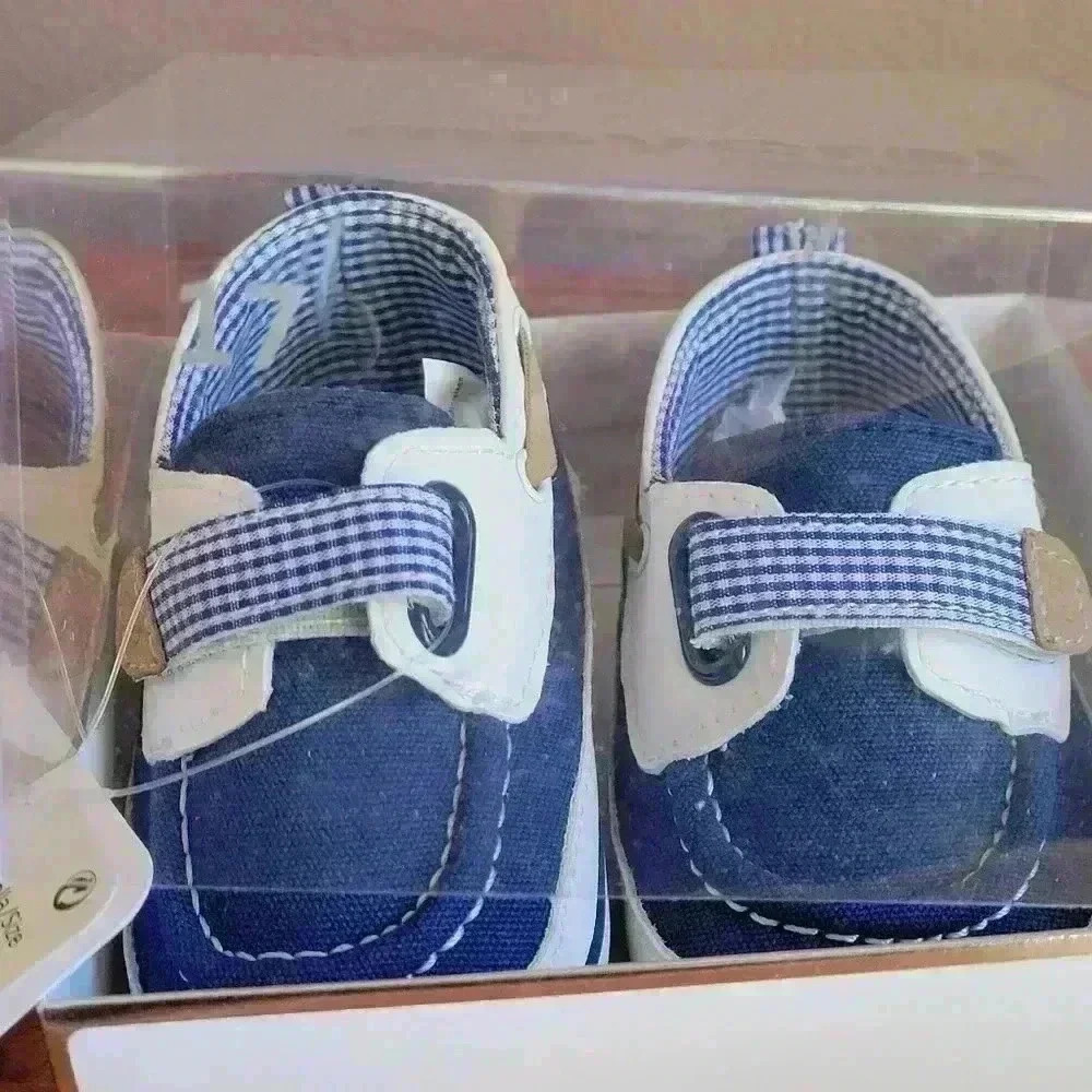 Mayoral Baby Newborn Shoes, size 17 Navy Blue White Imported